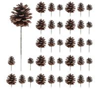 Larber 36 PCS Pine Cones,3 Sizes Pinecones with Green Picks,Fir Cones for Christmas Tree,Xmas Wreath,Garland,Crafts,Thanksgiving,Fall, Home Decor