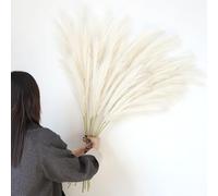 Larber 8pcs Artificial Pampas Grass Beige 113CM Faux Pampas Grass Large Fluffy Artificial Pampas Decoration for vase indoor Floor Boho Home Wedding Decoration