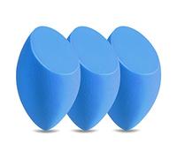 Larbois 3-Pack Blender Beauty Foundation Blending Sponge, Professional Beauty Makeup Set, Blue Multi-color Synthetic Drop Shapes for Dry & Wet Use