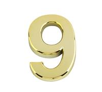 Larcele 1.96inch/50mm Self-stick Modern House Number ABS Address Numbers Gold Mailbox Number 3 Pieces MPH-02(No.9)