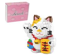 Larcele 1163 Pcs Fortune Cat Micro Building Blocks Set for Kids 8+ KLJM-02 | Step-By-Step Manual, Desk Bookcase Ornament, Relaxing Hobby Craft