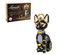 Larcele 1170 Pcs Black Cat-Squat Micro Building Blocks Set JMHM-01 | DIY Creative Construction Toys, Animal Bricks Kit, for Teenagers and Adults, Home Office Desk Bookshelf Decor