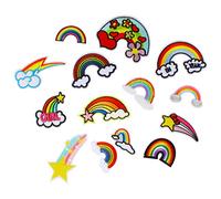 Larcele 12 Pcs Kid Rainbow Embroidered Patch Sew On or Iron On Patch Applique Clothes DIY Accessory CXHT-01 (Rainbow)