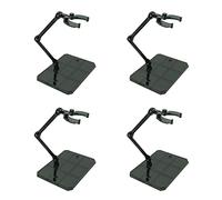 Larcele 4Pcs Action Figure Stand, Assembly Action Figure Display Holder Base Adjustable Clear Model Support Stand for 6-7 inch Action Figures SBZJ-01 (Transparent Black)