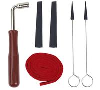 Larcele 6pcs Piano Tuning Kit, Professional Piano Tuning Lever Tools Including Tuning Wrench Hammer, Temperament Strip, Mute Kit, Piano DIY Fixing Set GQGJ-01 (Black)