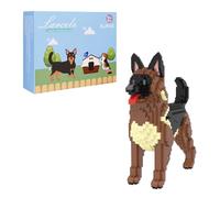 Larcele Micro Building Blocks Set, DIY Mini Building Toy Bricks for Age over 12 Years, 1254 Pieces KLJM-02 (German Shepherd Dog)