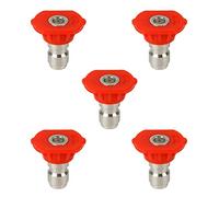Larcele Pressure Washer Spray Nozzle Tip Set, Replacement Sprayer Nozzle Tips for Pressure Washers Accessories,1/4 Quick Connect, 4,500 PSI, 5 Pack (Red, 0 Degree) QXJPZ-01