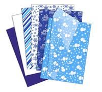 Larcenciel Christmas Tissue Paper, Blue White Xmas Tissue Paper for Wrapping Gift, Snowflake Snowman Gift Wrapping Paper Royal Navy Blue Gift Tissue for Party Gift Bag Craft DIY(50x35cm, 60 Sheets)