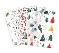 Larcenciel Christmas Tissue Paper for Wrapping Gifts, 60 Pcs Classic Green and Red Tissue Paper Sheets for Packaging Gift Bag, Xmas Tree Santa Claus Gift Wrap for Holiday, Party Decor, Craft, 50x35CM