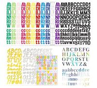 Larcenciel Letter Stickers 17 Sheet 1835pcs, Sticky Personalised Alphabet Stickers Vinyl Waterproof Number Sticker for Scrapbook Accessories Address Name Food Labels Birthday Thank You Card Door Wall
