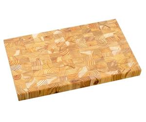 Larch Wood Canada End Grain One Hander Large Cutting Board, Random Pattern Standard Line, Handcrafted for Professional Chefs & Home Cooking, 15" x 9-1/2" x 1-1/4"