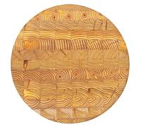 Larch Wood Canada End Grain Round Cheese Cutting Board, Standard Line, Handcrafted for Professional Chefs & Home Cooking, 10" Diameter and 2" Thick