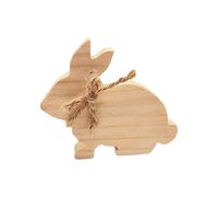 Larch Wood Carving Handicrafts with White Base for DIY Coloring Easter Rabbit Decorative Item Modern Complete Ornament Set (B, One Size)