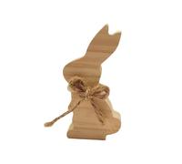 Larch Wood Carving Handicrafts with White Base for DIY Coloring Easter Rabbit Decorative Item Modern Christmas Ornament Keepsake (D, One Size)
