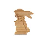 Larch Wood Carving Handicrafts with White Base for DIY Coloring Easter Rabbit Decorative Item Modern Complete Ornament Set (A, One Size)