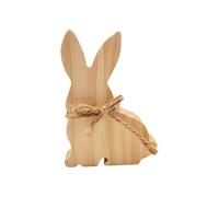 Larch Wood Carving Handicrafts with White Base for DIY Coloring Easter Rabbit Decorative Item Modern Christmas Ornament Keepsake (C, One Size)
