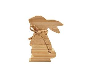 Larch Wood Carving Handicrafts with White Base for DIY Coloring Easter Rabbit Decorative Item Modern Christmas Ornament Keepsake (A, One Size)