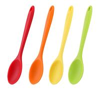 LARCISO 4 Pieces 10.6" Silicone Spoon Heat-Resistant Non Stick Food Grade Cooking Spoon for Mixing, Baking, Stirring, Turning, Scraping for Kitchen