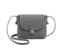 LaRechor Small Cross Body Bag for Women with Anti-Theft Lock Vegan Leather Mini Ladies Handbag Side Shoulder Bag for Holiday Travel Summer (Grey)