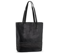 LaRechor Tote Bag Handbags for Women Large Women's Totes with Studs Long Handles Black Shoulder Bag PU Leather Ladies Bag for Work Travel Shopping School