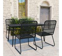 laredo medium rattan and glass 5 piece dining set in black
