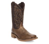 Laredo Mens Chisholm Square Toe Pull On Casual Boots Mid Calf - Brown, Brown, 9.5