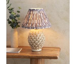 laredo pearl grey 30cm shade large ceramic table lamp in ivory