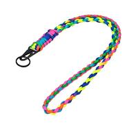 LAREDTREE Heavy Duty Paracord Lanyard Keychain, Paracord Necklace Cell Phone Keychain Whistles Wrist Braided Strap for Men Women Outdoor Activities, Camera, Traveling(Colourful), Colourful, 19.68inch