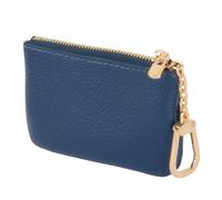 LARENNT Full-Grain Leather Coin Purses for Women and Men - Leather Key Case Coin Purse Small Wallet for Women with Key Ring, navy