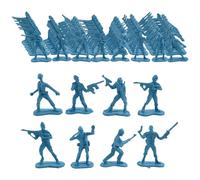 Larfraecy 100Pcs Mini Plastic Soldier Army Men Set for Boys - Military War Games Action Figures with Toy Troops (Blue)