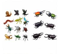 Larfraecy 18 PCS Realistic Insect Figures Mini Beasts for Play Plastic Bugs Toys Small World Toys Educational Insect Toys for Birthday Gift Party Favors Beetles and Spiders Set