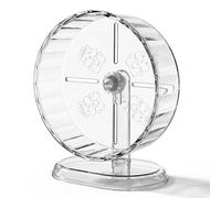 Larfraecy 18cm/7.09in Transparent Silent Hamster Wheel with Adjustable Stand for Syrian Dwarf Gerbils Mice Rat Toys Quiet Spinner Running Exercise Wheels for Small Pets Hamster