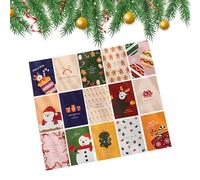 Larfraecy 30Pcs Christmas Postcards with 48 Stickers,Xmas Card,Christmas Cards with Christmas tree,Santa Claus,Snowman and others,Blank Creative postcard for expressing Christmas Greetings