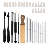 Larfraecy 35 Pcs Blending Stumps Set,Sketch Drawing Stumps Pencils Tools Blending Sponge Pen Pencil Extender Sandpaper Pencil Sharpener Sketch Wiper with 20 Sponge Heads for Students Artists Supplies