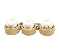 Larfraecy 3PCS Mini Dumplings Clicker Fidget Toy Keychain Cute Steamed Bun Fidget Clicker with Crisp Sound for Anxiety Relief & Focus Boost Random Expression Keyring for Travel Work Home Bag Phone