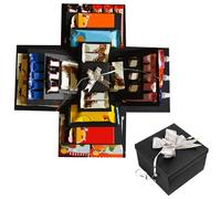Larfraecy 5 Layer DIY Explosion Gift Box with Tape&Ribbon,Creative Exploding Boxes Surprise Explosion Box for Snack and Photo,Scrapbooking Folding Gift Boxes,Anniversary,Valentine's Day,Birthday Gifts