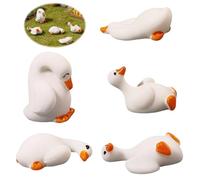 Larfraecy 5Pcs Mini Resin Silly Goose Figurines, Geese Office Decor Cute Desk Accessories for Office Home Car Dashboard Accessories Desk decor Funny Goose Statue Gifts for Friends