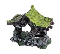 Larfraecy Aquarium Ornaments Pavilion Style Hideout for Fish Shrimp, Resin Aquarium Fish Cave Decor Small Betta Fish Tank Accessories