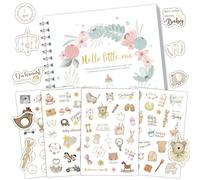 Larfraecy Baby Memory Book Milestone Keepsake Photo Album Scrapbook Record Book,First Year Journal with Stickers,Personalised Baby Shower Gifts Newborns Babies Gifts for New Parents