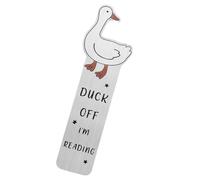 Larfraecy Cute Goose Bookmarks Stainless Steel Funny Goose Metal Book Marks for Women Men,Silly Goose Book Reading Accessories, Perfect Gifts for Book Lovers Kids Teachers (A)