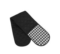 Larfraecy Double Oven Gloves Heat Resistant,Long Black Cotton Potholder for Baking, Grilling,Cooking-Nonslip Heat Resistant Protection Kitchen Essentials Oven Mitts(78 x 18cm)