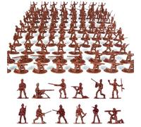 Larfraecy Mini Soldier Action Figures 100 Pcs Military Plastic Toy Set Military Combat Force War Games Plastic Mini Army Man Toy Set for Kids Toy small Soldiers for Boys Ages 3+ (Red)