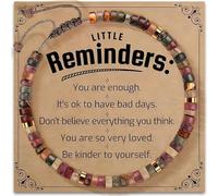 Larfraecy Natural Stone Healing Beaded Bracelets for Women Men Adjustable Friendship Bracelet with Inspirational Card Anxiety ReliefHealth Bracelet,Yoga Meditation Birthday Gift,Unique Healing Jewelry