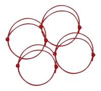 Larfraecy Pack of 4 Kabbalah Bracelets, Red Kabbalah Bracelet with Red Cord, Lucky Bracelet, Adjustable, Made of Cord, for Men and Women, Protection & Positive Energy, Subtle