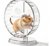 Larfraecy Transparent 18cm/7.09in Silent Hamster Wheel with Adjustable Stand for Syrian Dwarf Gerbils Mice Rat Toys Running Exercise Wheels for Small Pets Hamster