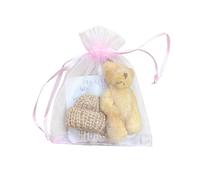 Larfraecy Worry Bear with Inspirational Card Pocket-Sized Teddy Bear for Anxiety Relief Worry Monster Good Luck Small Teddy Bears for Women Men Friends Graduation Gift for Thinking of You Birthday