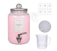 Large 1 Galss Laundry Liquid Detergent Dispenser with Spigots and Measuring Cups,106oz Leak-Proof Glass Fabric Softener Dispenser,Laundry Room Organizer with Detergent Holder(1)