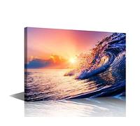 Large 1 Piece Sunset Wall Art Painting Beautiful Ocean Landscape in Summer Pictures Prints On Canvas Seascape The Picture Decor Oil for Home Modern Decoration for Living Room(24" Wx36 H)