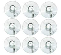 Large 10 Piece Value Pack Clear Plastic Suction Cup with Removable Hook 1 5/8" (41.28mm)