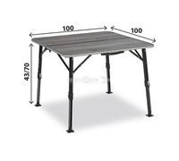 Large 100 / 120cm Folding Camping Outdoor Table Brunner Elutop Premium Woodgrain